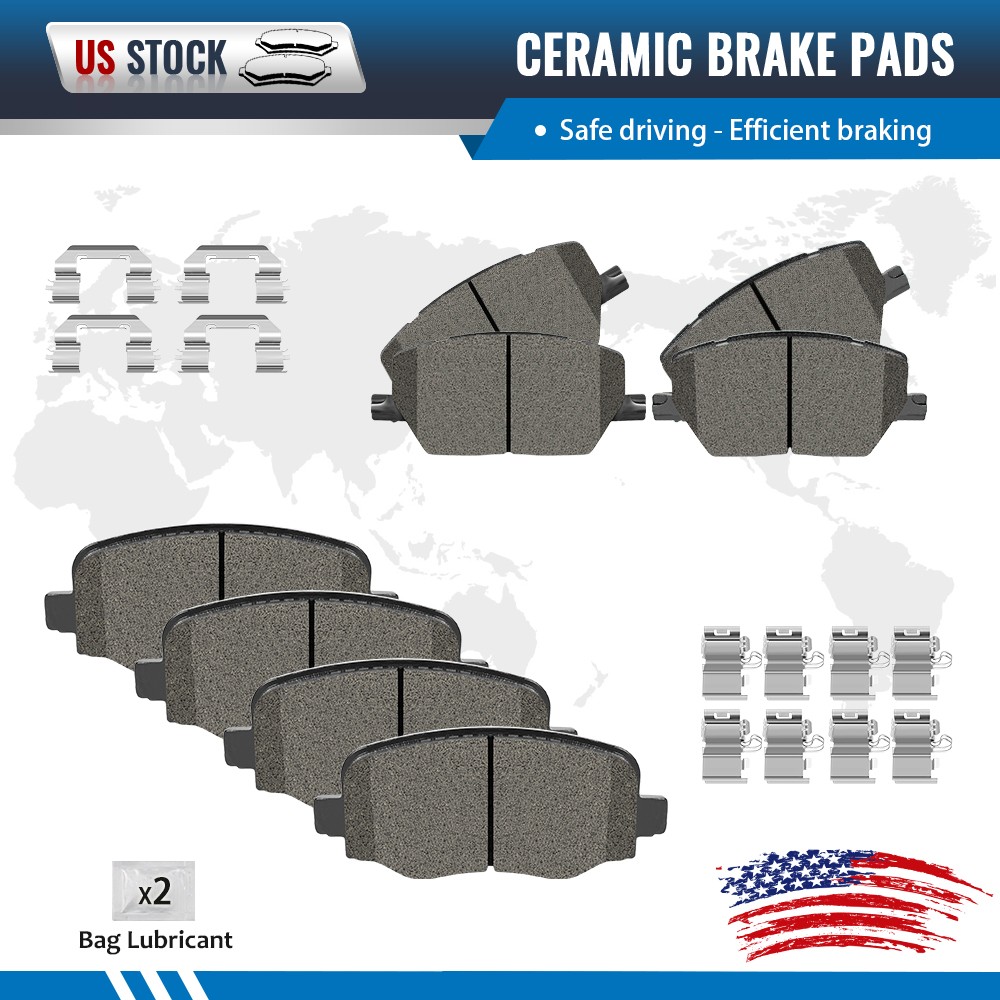 Front + Rear Ceramic Brake Pads for 2015-2022 Jeep Renegade 2016-2021 Fiat 500X