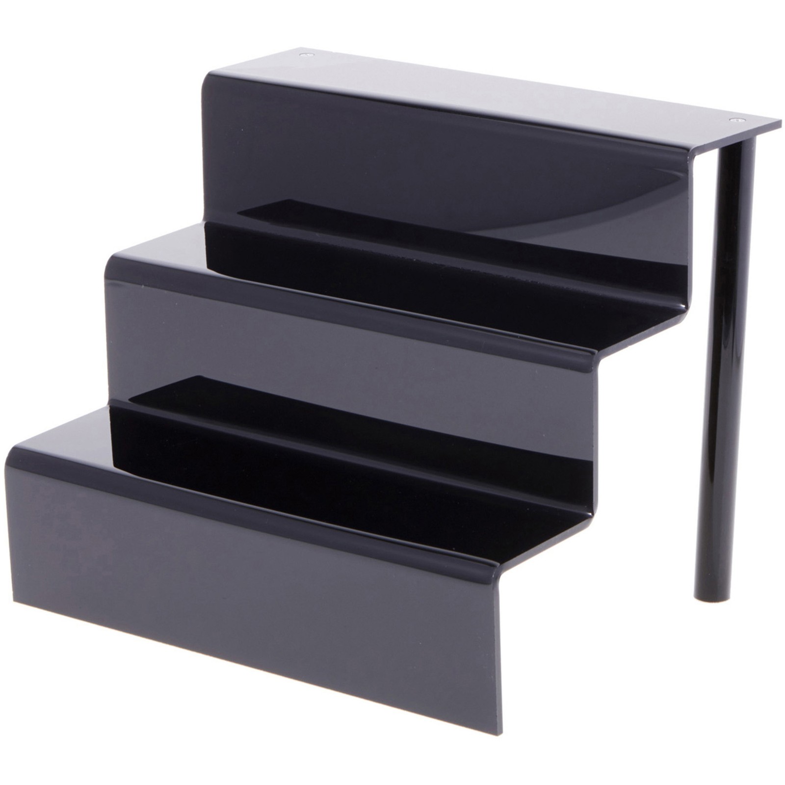 Plymor Black Acrylic 3-Step Display Stairs, 9.5" H x 12" W x 9.5" D