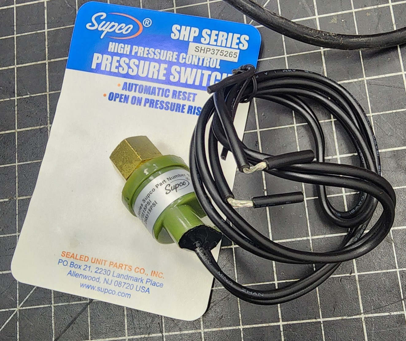 Supco SHP375265 Pressure Switch Range 375-265 Psig [B5S2]