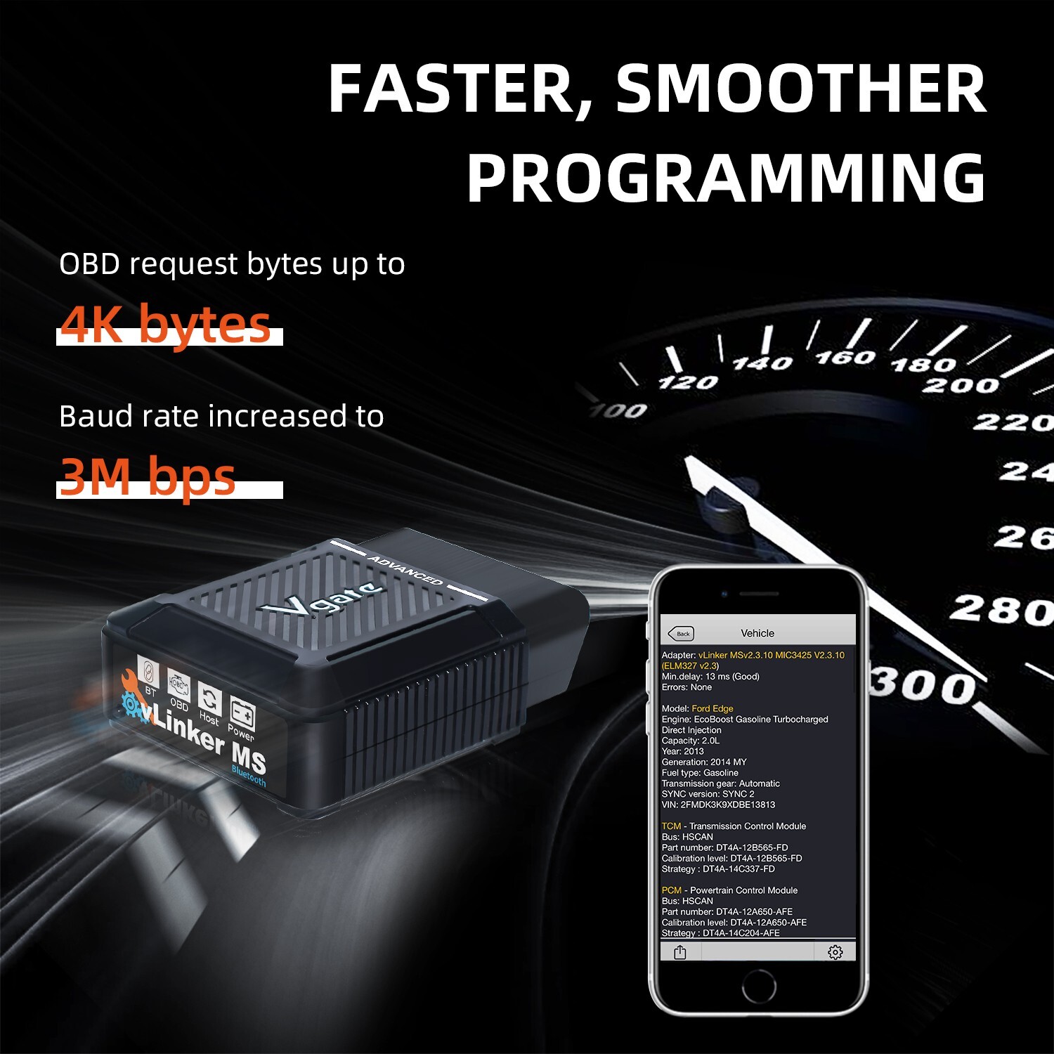 Vgate vLinker MS BT3.0 OBD2 Car Diagnostic Scanner Code Reader IOS/Android/PC