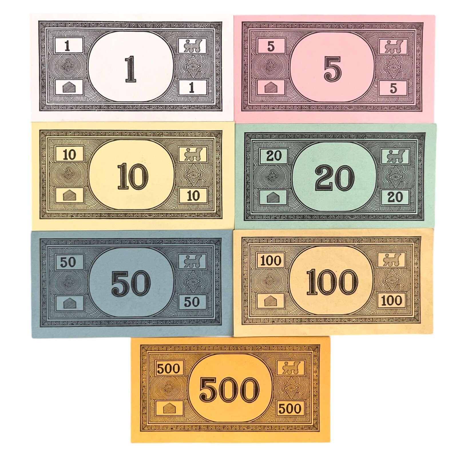Monopoly Money Game Replacement Bills Sets of 5  (c)1961 - 1978 Pick What U Need