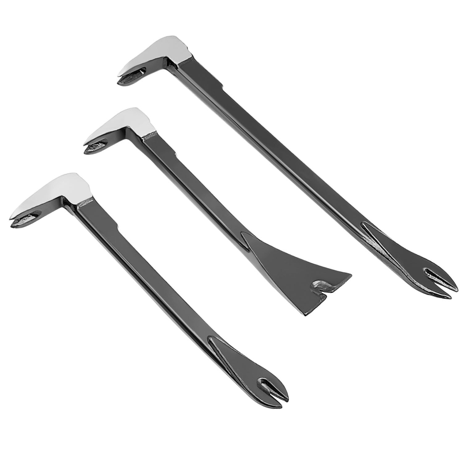 3 Pcs Nail Puller Set 8" 12" Pry Bar and Chisel Scraper Cats Paw Tool