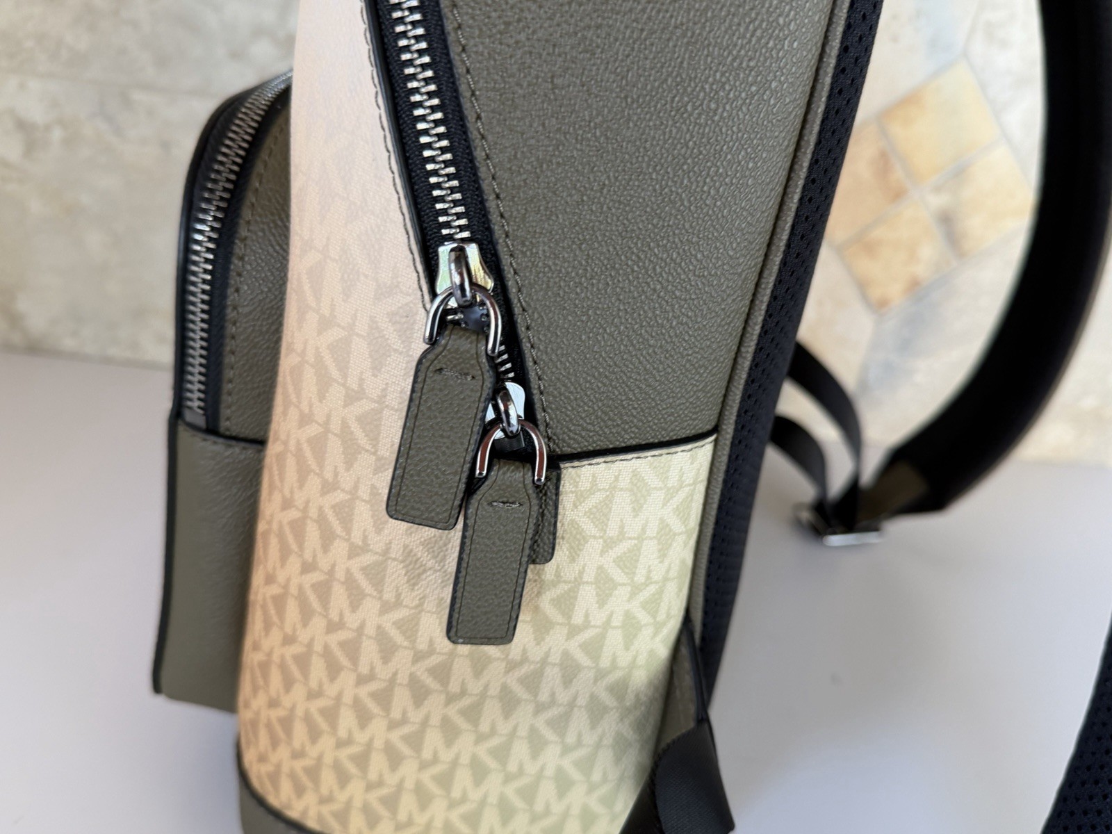 Michael Kors Cooper Large Commuter Backpack MK Ombre Olive Multi