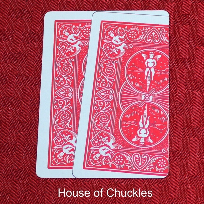 Red Backs Overlapping, Bicycle Printed Gaff Card, Blue