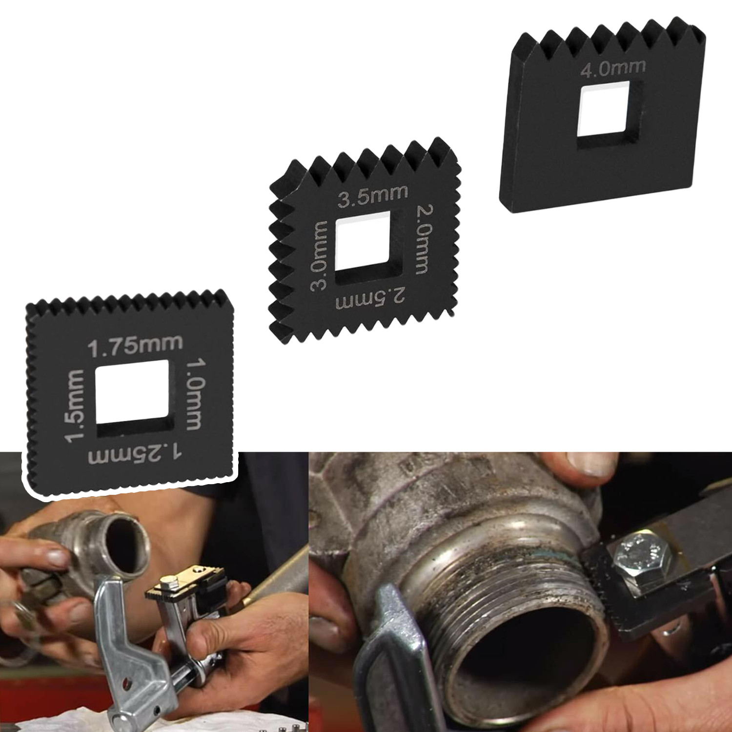 Metric Die Set for Universal Outside Thread Chaser to OTC 202817 3PCS Pitch Dies