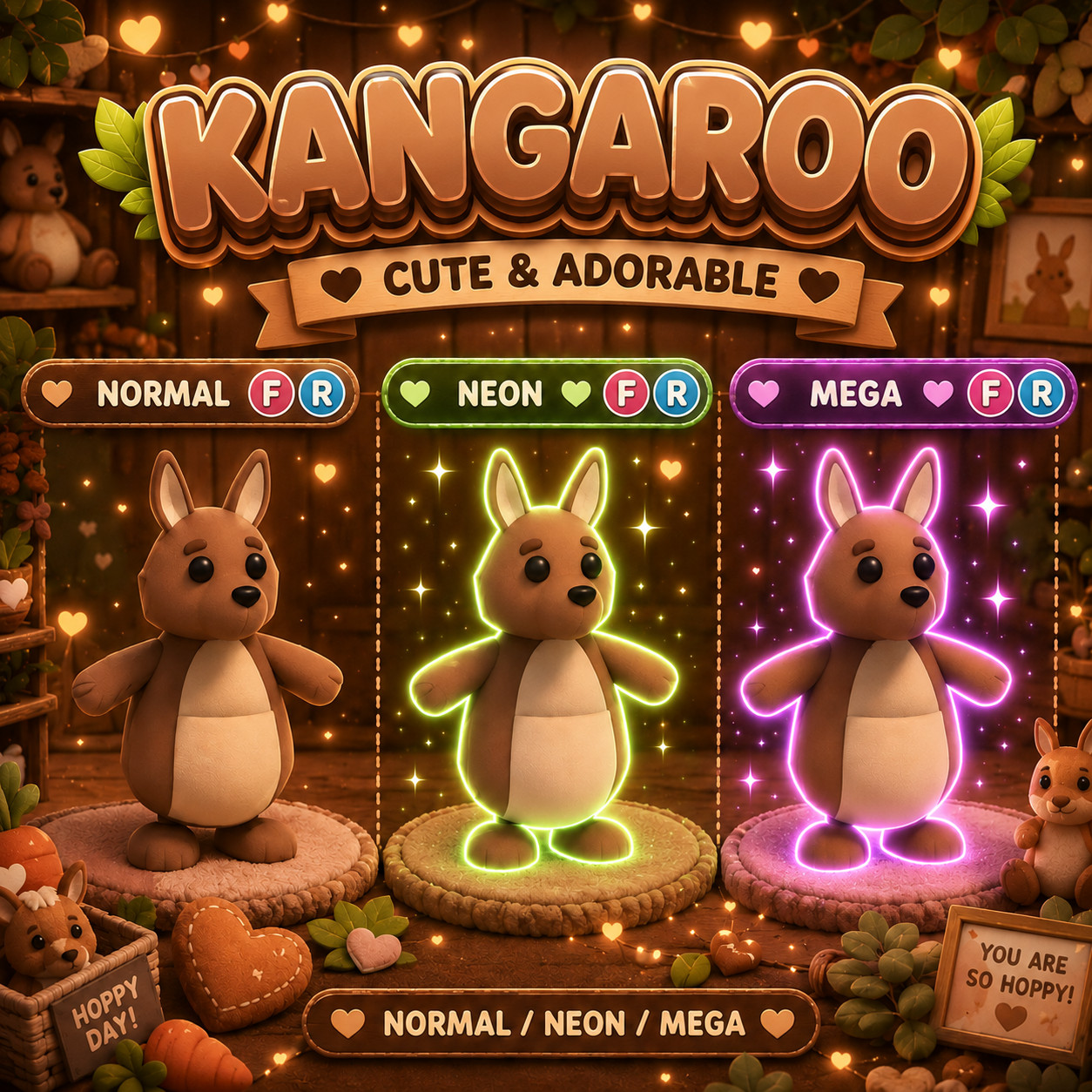 Kangaroo FR Normal/Neon /Mega ✨ Adopt From Me Today ✨ Top Picks