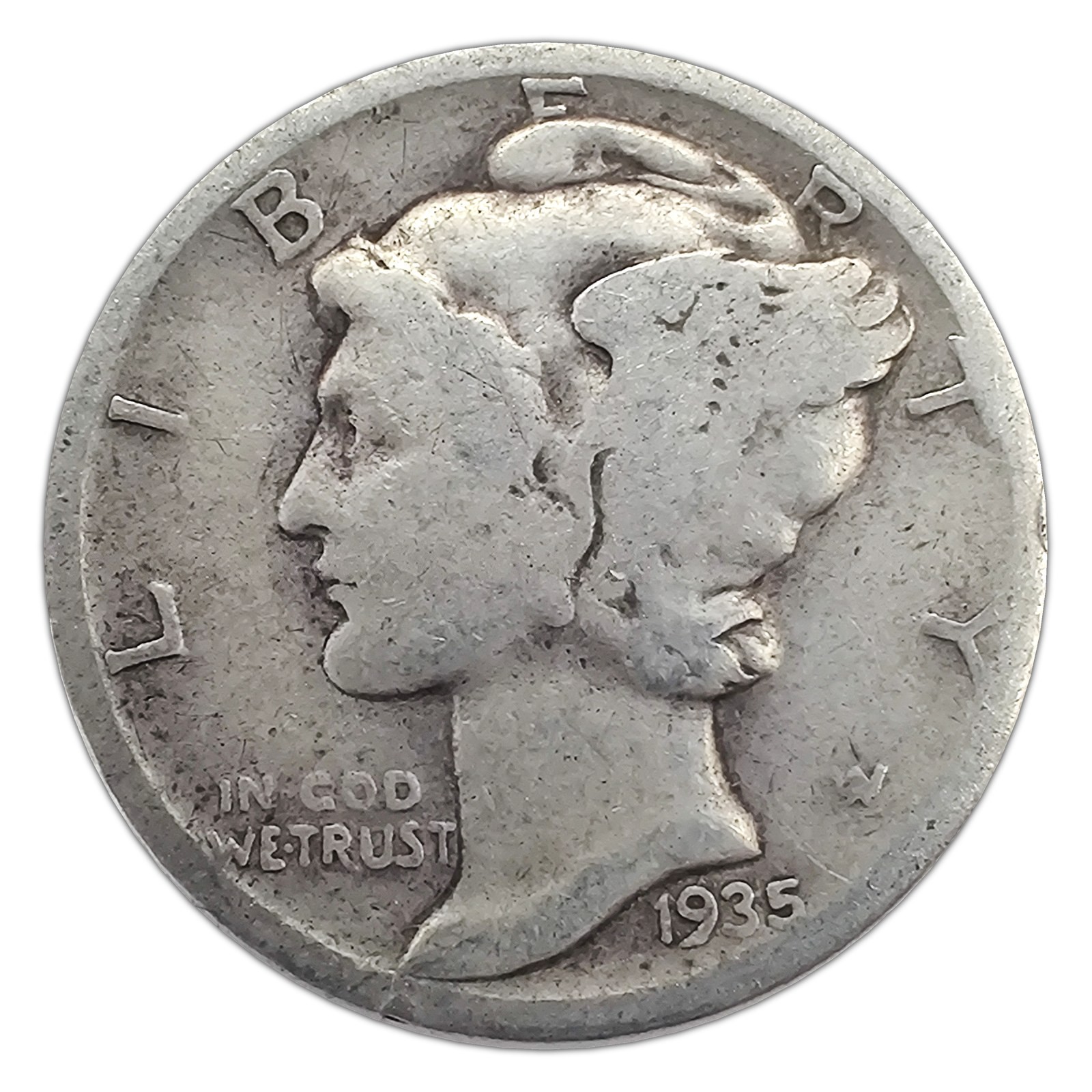 1935-S Mercury Dime G Good 90% Silver