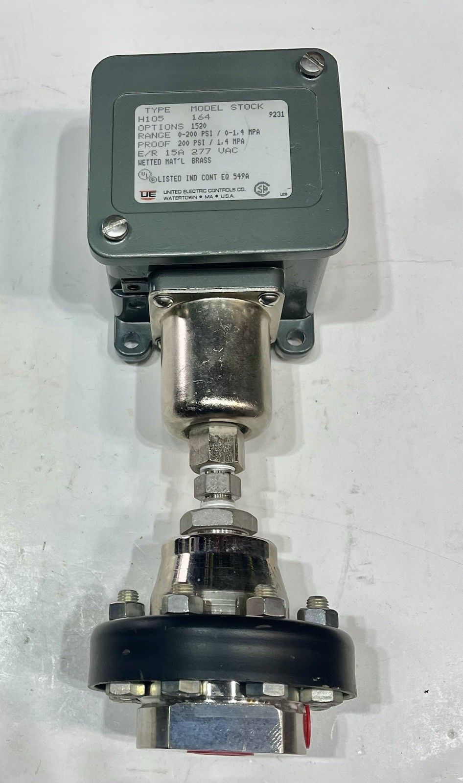 UE United Electric Controls 105 Series H105 Model 0- 200 PSI Pressure Switch