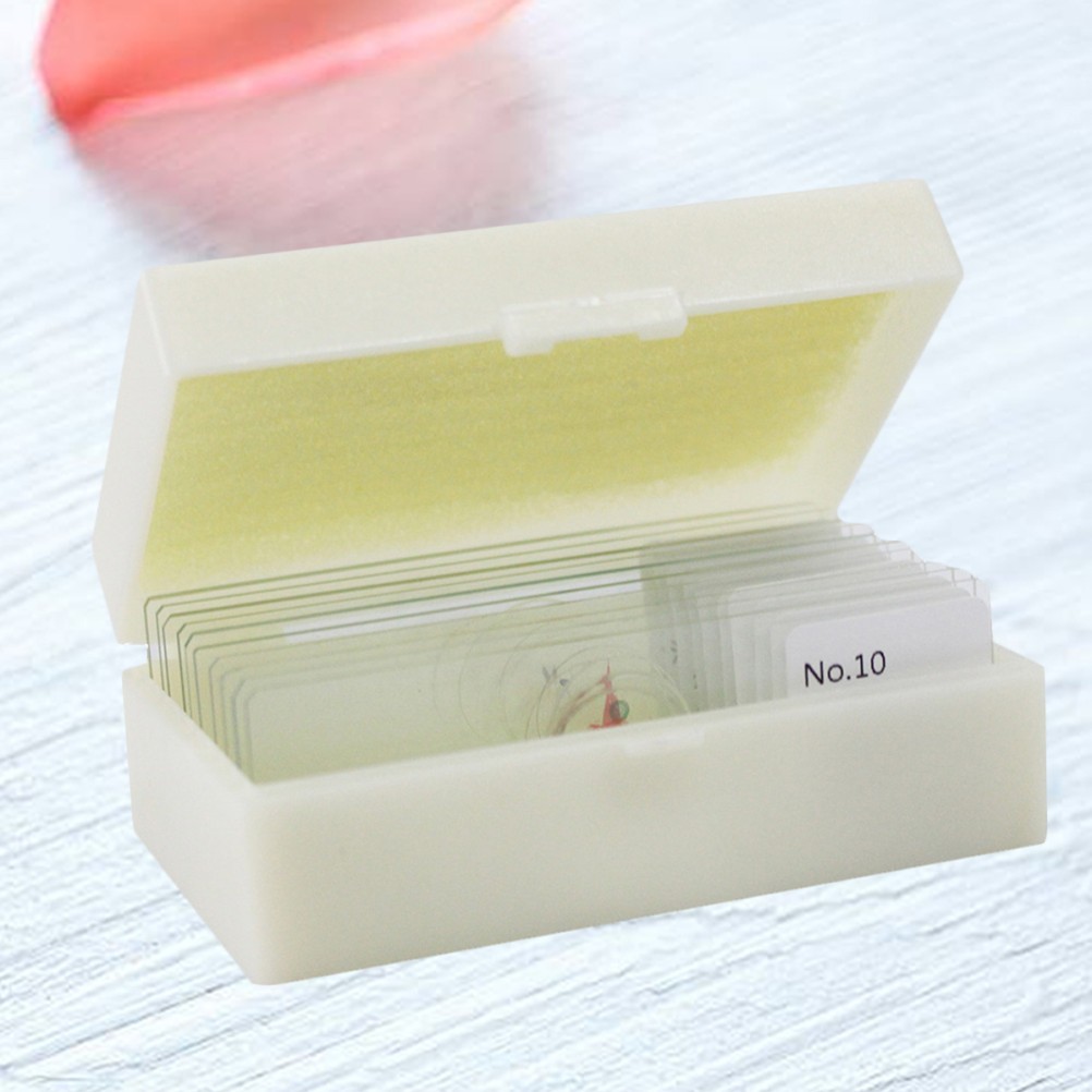10 PCS/Set Specimen Slides for Microscope and Coverslips Concave