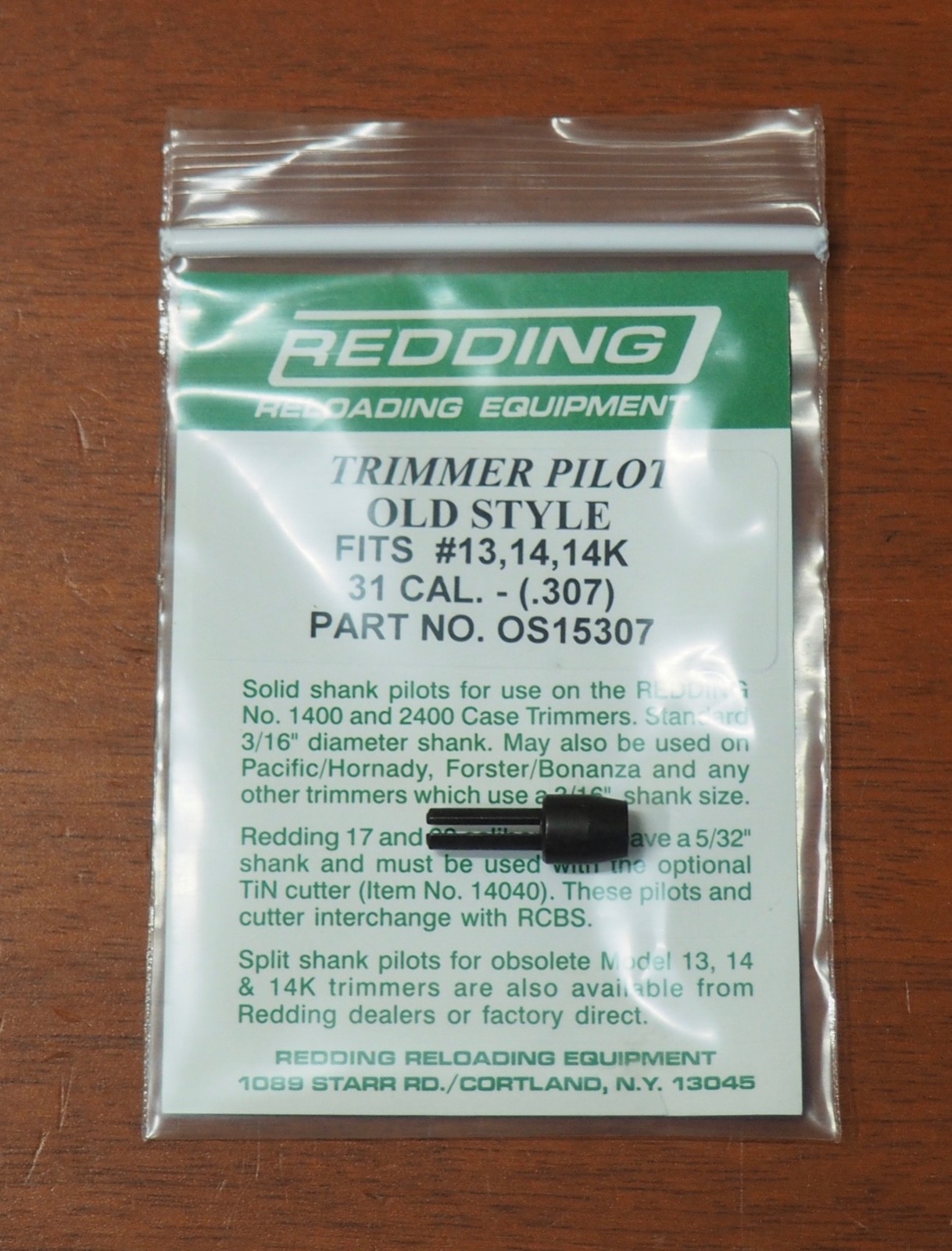 Redding .307 Split Shank Trimmer Pilot-(15307)-NOS-in package-31 Cal