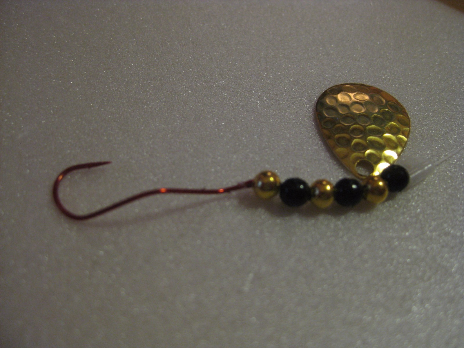 Walleye Red Slow Death Hook Spinner Rigs (Hammered Brass)