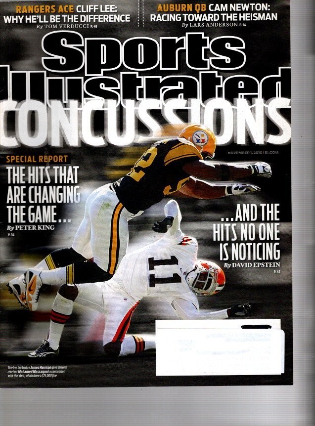 SPORTS ILLUSTRATED NOV 1 2010--Concussions --FREE SHIP