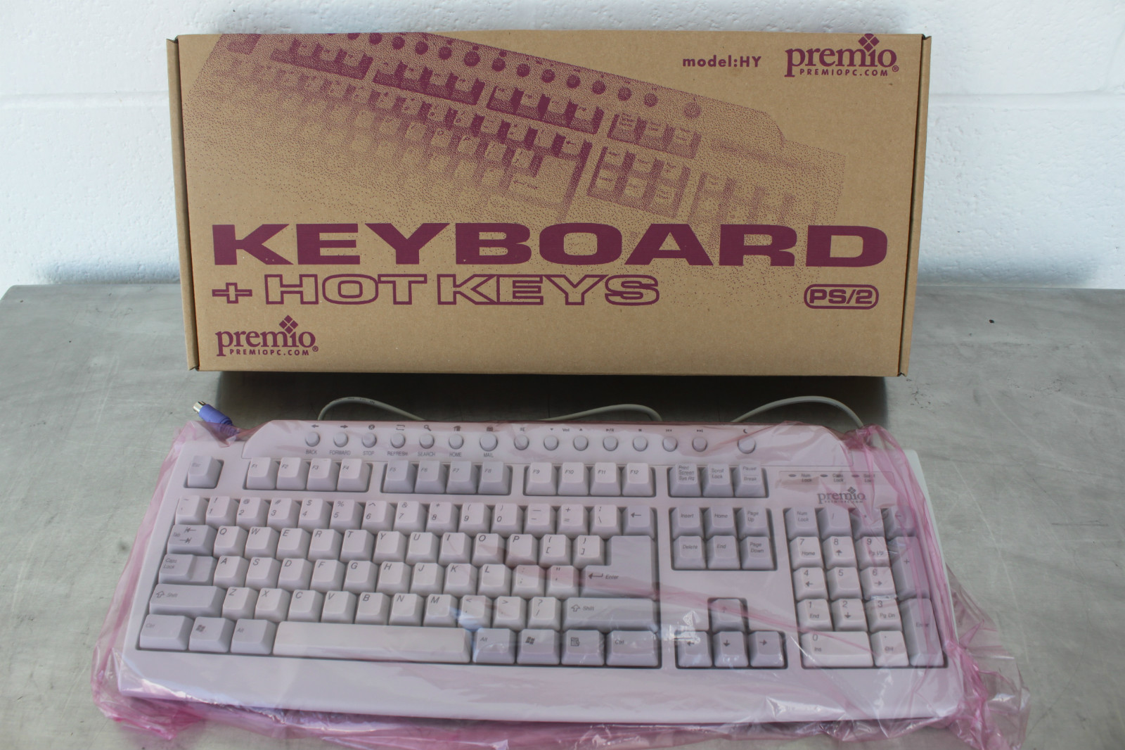 (10) MITSUMI KFK-EB9HY PREMIO HY COMPUTER PC CPU KEYBOARD + HOT KEYS PS/2 NEW