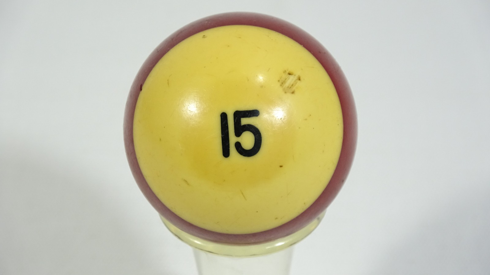 Vintage Burgundy Striped Pool 15 Ball -  2 3/8" - 160g
