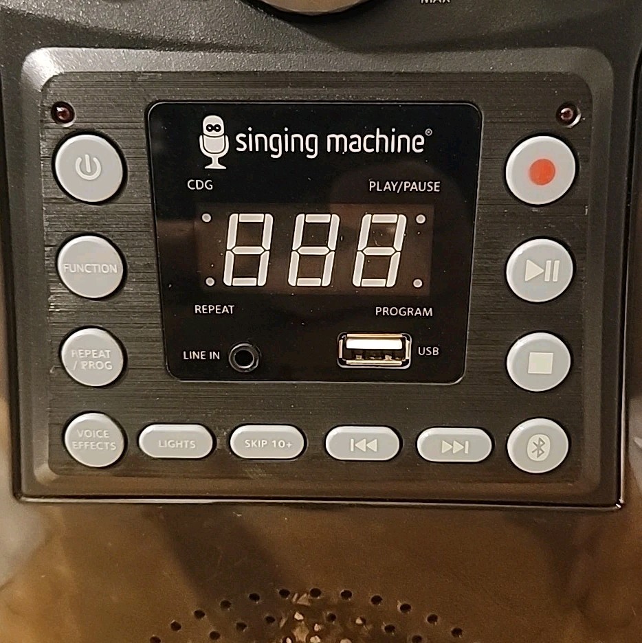 The Singing Machine Karaoke Bluetooth CD&G # SML633BK LED Lights 1 Microphone