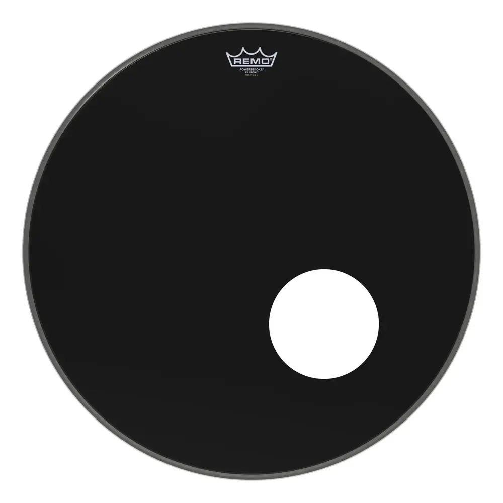 Remo Powerstroke P3 Ebony Bass Drumhead 22" w/Offset Port