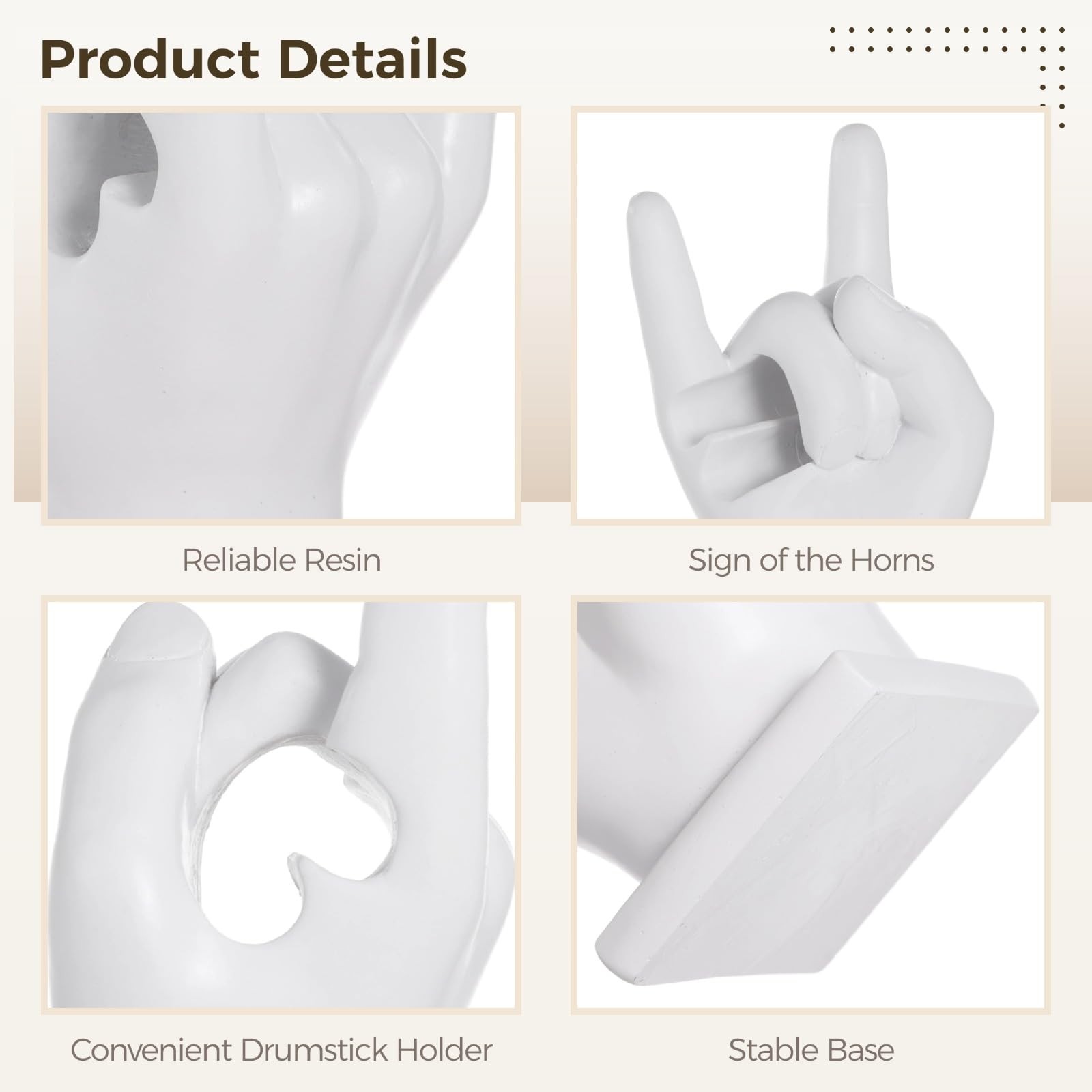 Rock Hand Drumstick Display Holder, Fun Gesture Shaped Drumstick Display Stan...