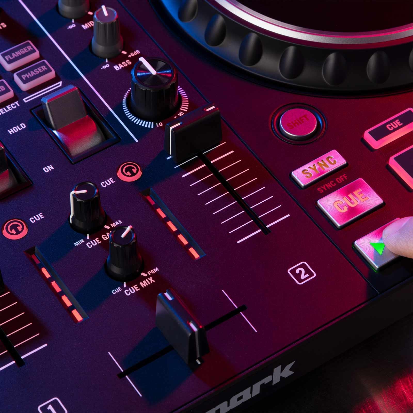 Numark Mixtrack Platinum FX 4-Deck Serato DJ Controller w Monitors Starter Pack