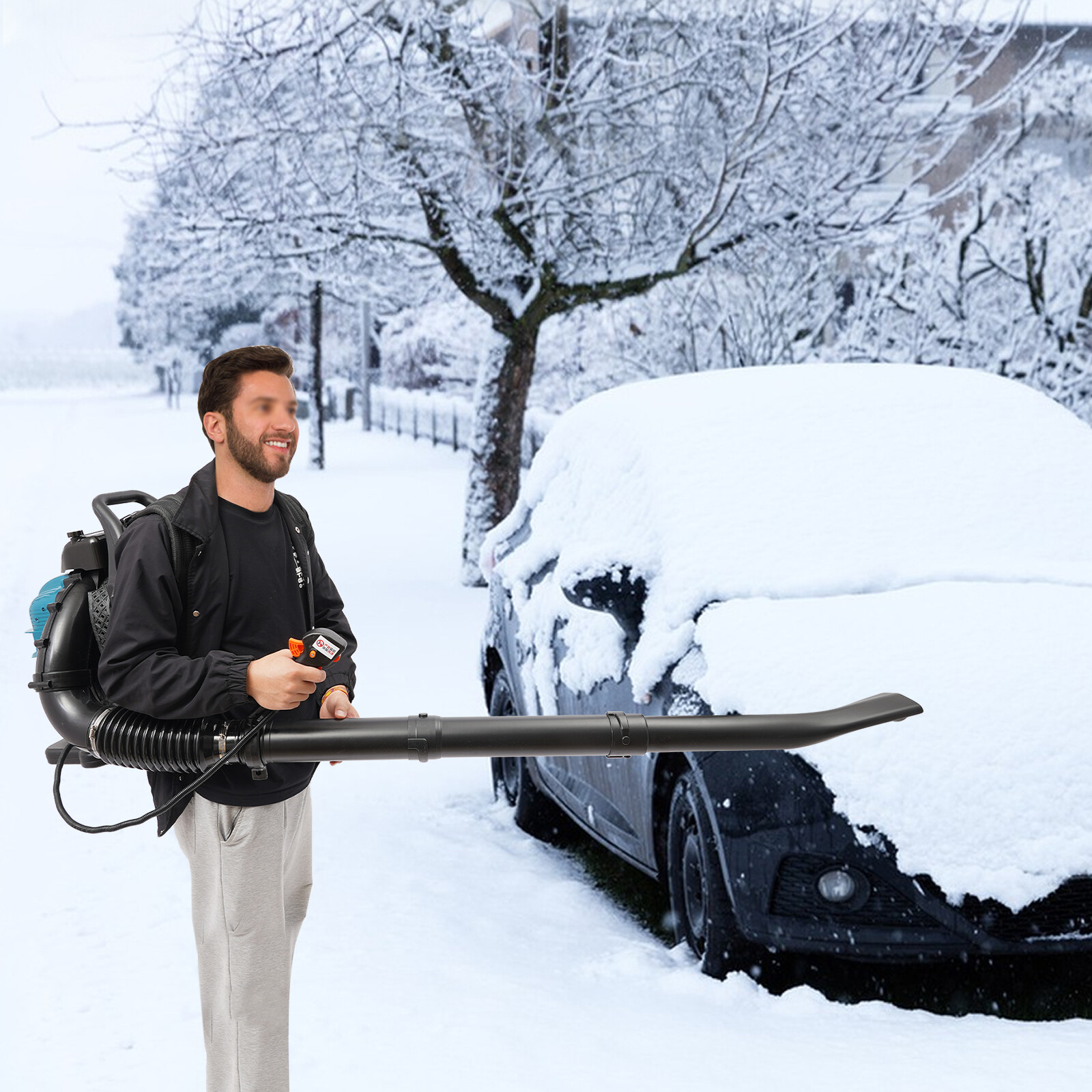 75.6CC 4-stroke Engine Gasoline Backpack Leaf Blower Gas Snow Lawn Blower 2.6KW