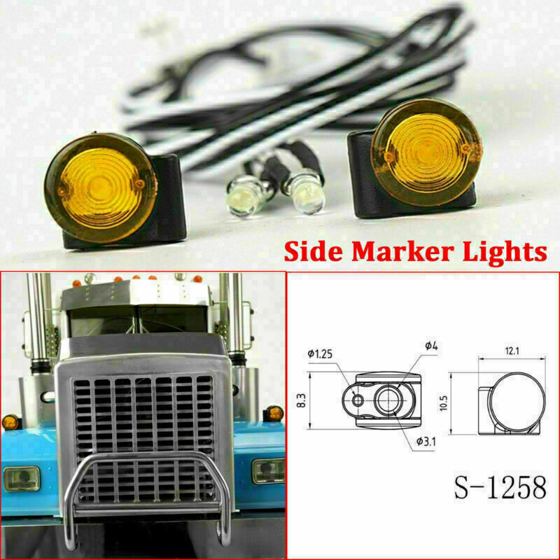 LESU Side Marker Lights for 1/14 TAMIYA Tractor Truck Trailer RC Car Model Parts