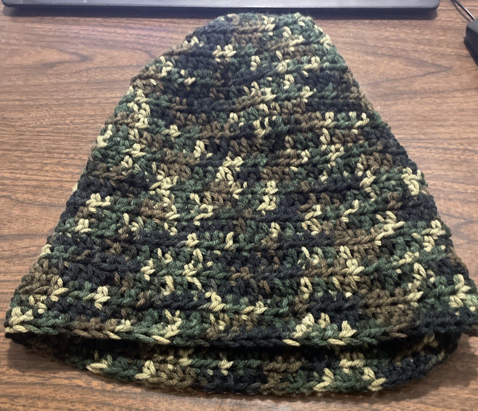 Home Made Camouflage Benie Winter Tobagon Hat Hunting Skiing Sz. L/XL NEW USA