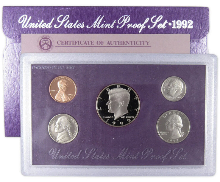 1992 Clad Proof Set U.S. Mint Original Government Packaging OGP Collectible