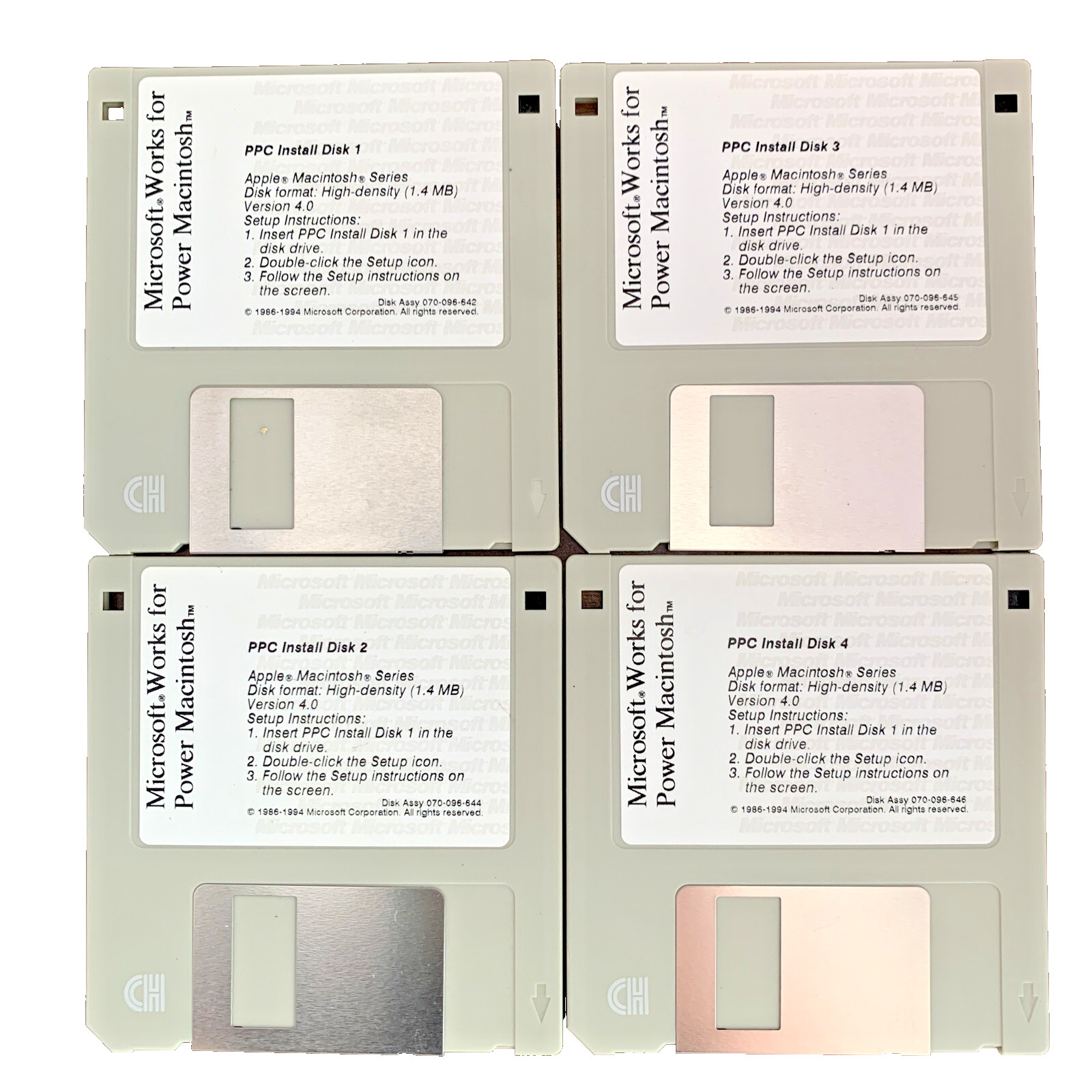Microsoft Works Power Macintosh Vintage Install 3.5 “ Floppy Discs 1994