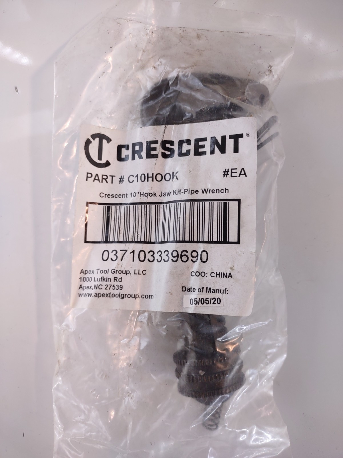 OEM Crescent 10-in Hook Jaw Kit Pipe Wrench - Repair Parts - (Aluminum) #C10HOOK