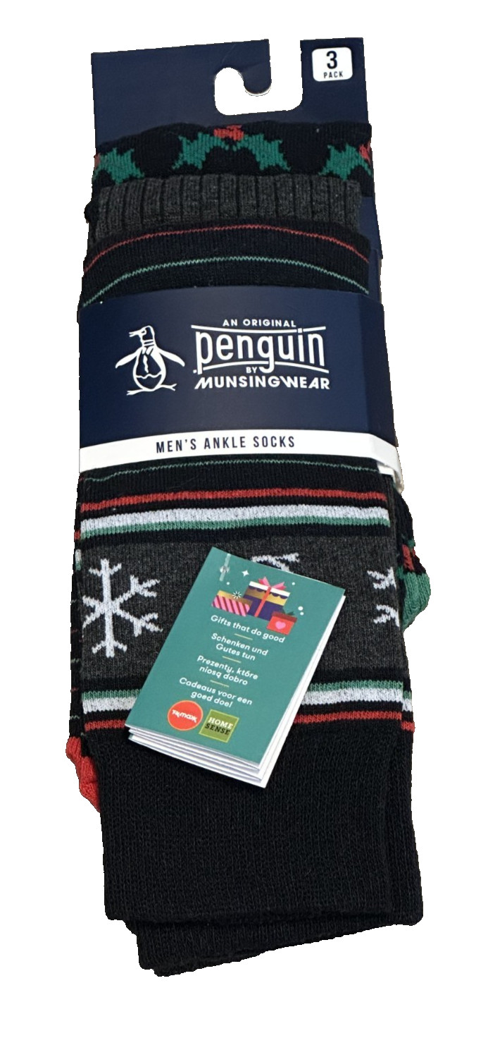 PENGUIN by Munsingwear Festive Design Ankle Socks 3 Pack