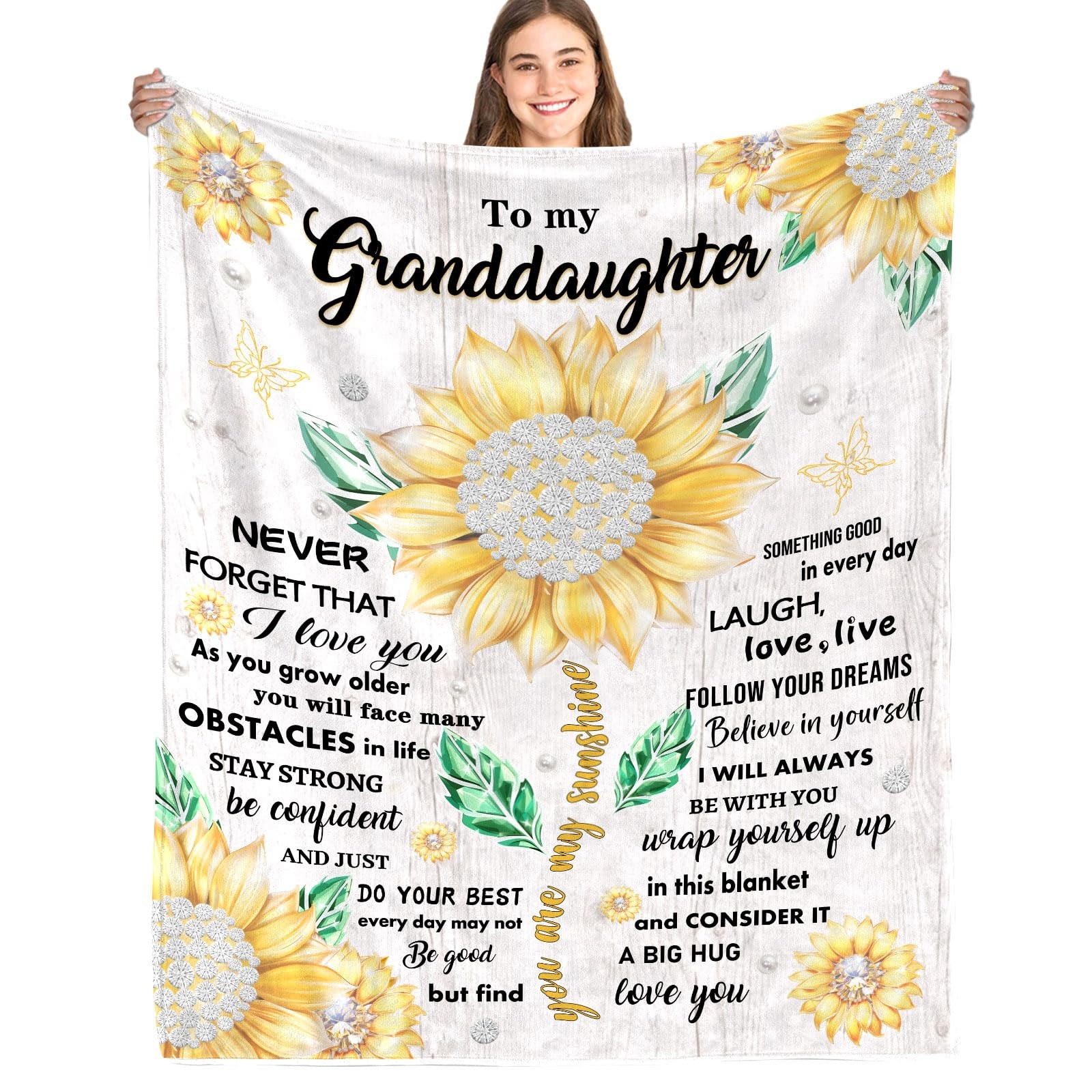 Granddaughter Christmas Blanket Gift Grandma Grandpa Soft Throw 50x60 Inch