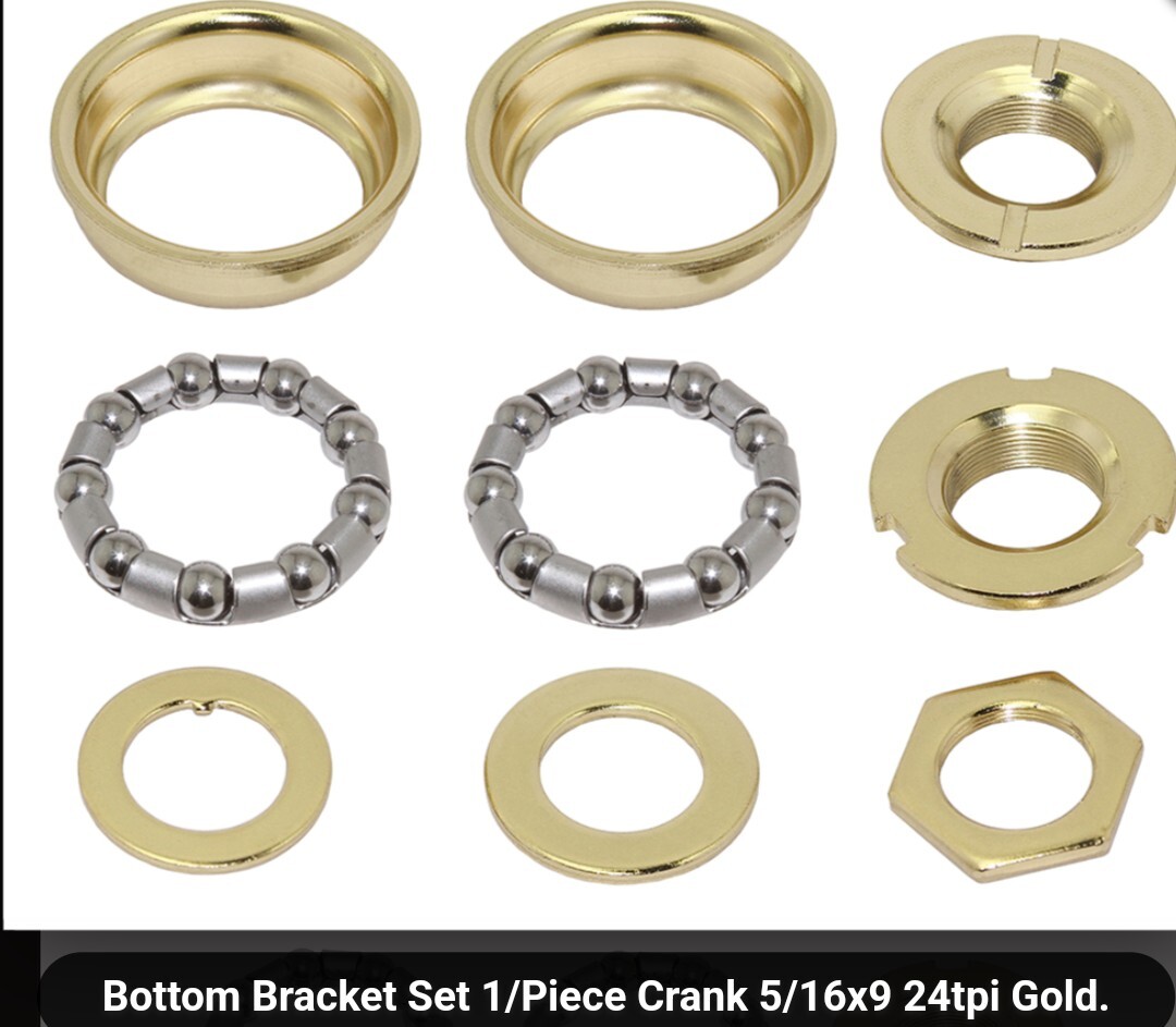 BICYCLE BOTTOM BRACKET SET 1 PIECE CRANKS, 5/16x7  24TPI, CUP TYPE PRESS IN 51MM