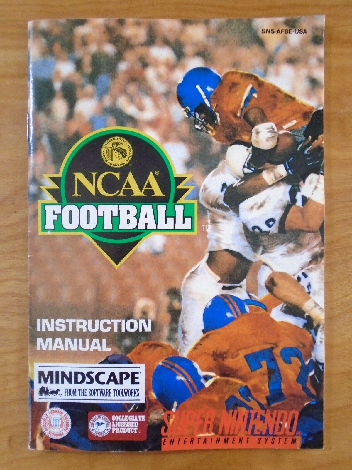 NCAA Football Nintendo SNES Manual Only ~ Instruction Booklet