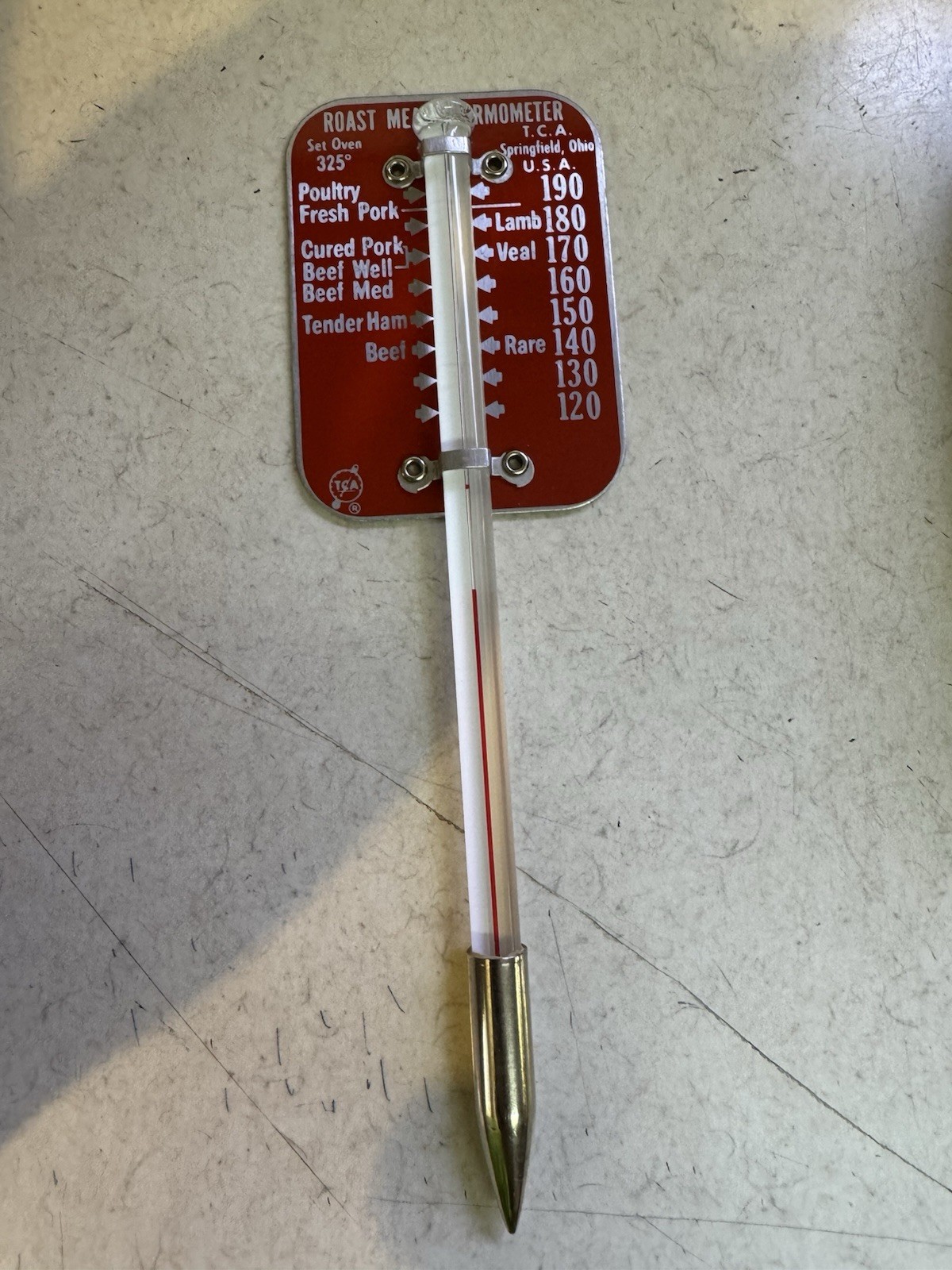 Vintage TCA Roast Meat Thermometer Nice Paint Yet