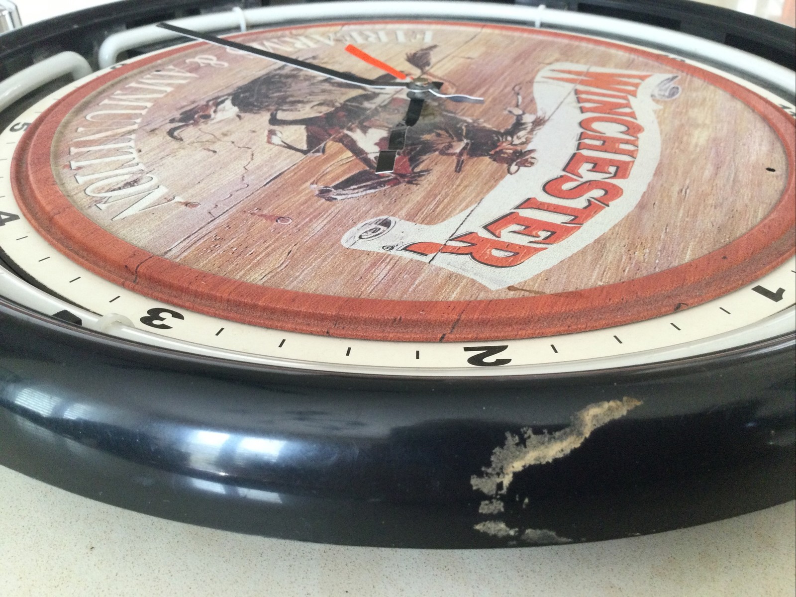 Winchester Forearms & Ammunition Wall Clock. 15” Around.