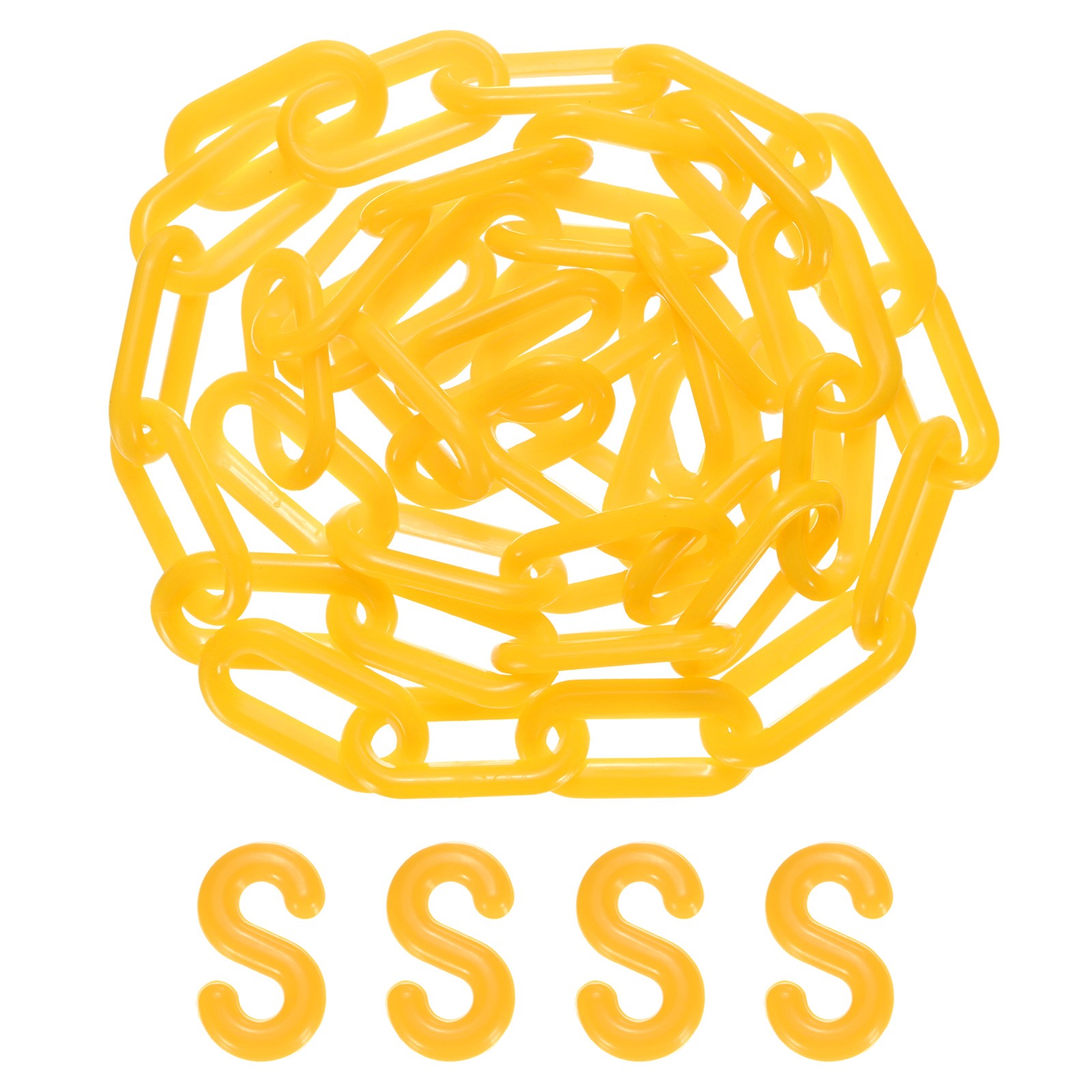 Plastic Barriers Chain, 5Ft Length Yellow Plastic Safety Chain Link