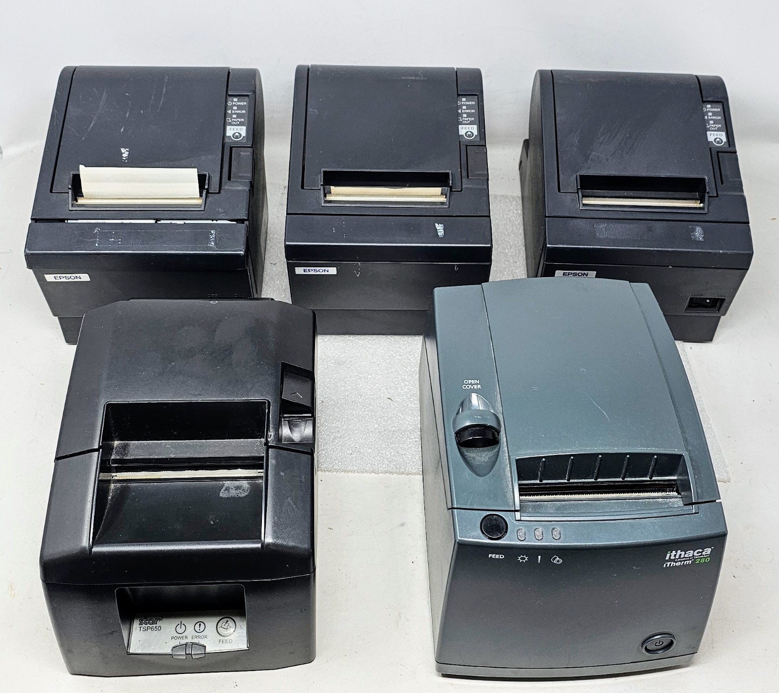 (Lot of 5) Thermal Receipt Printers 3x Epson TM-T88IIIP M129C MOD 280-UL TSP650