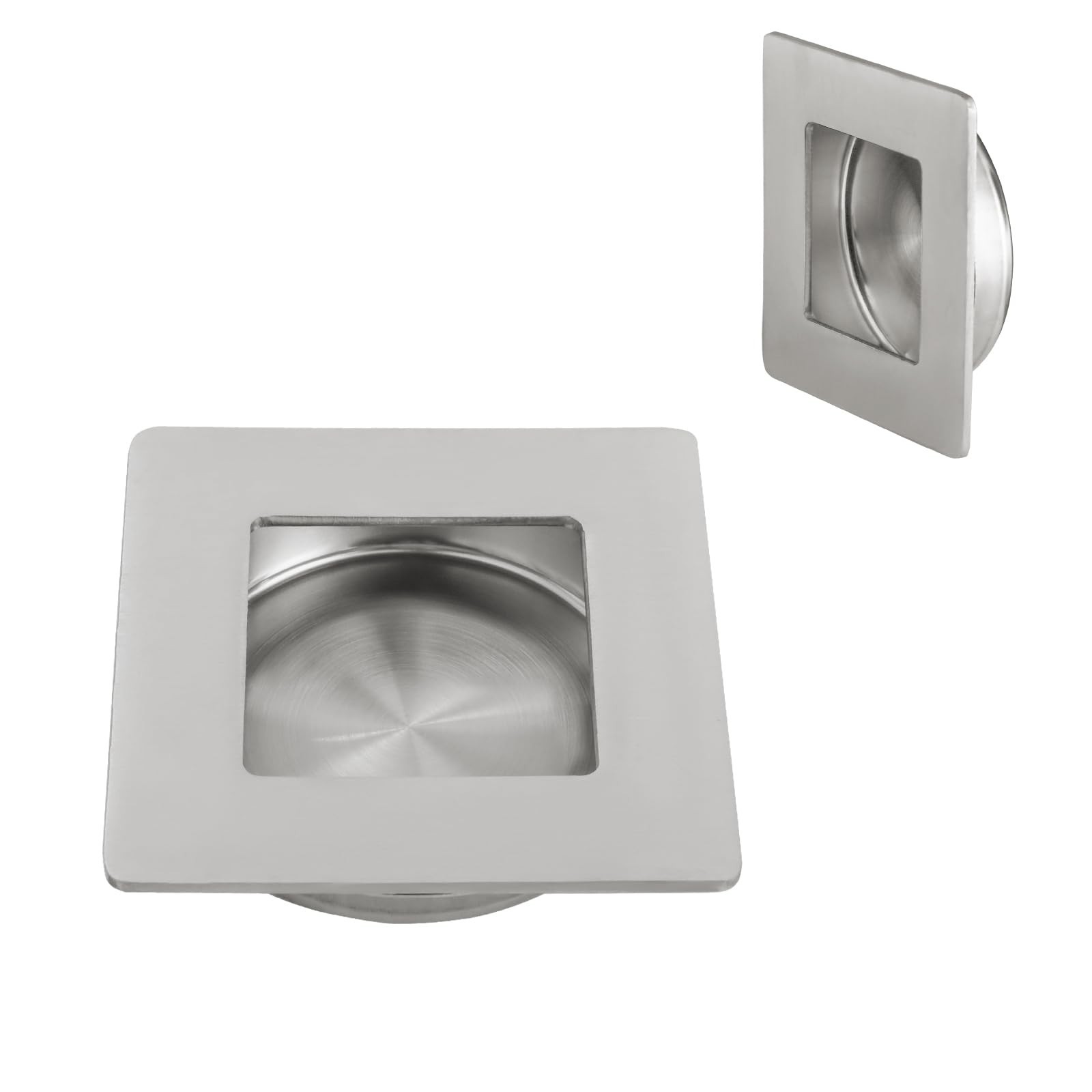 HOMOTEK Square Recessed Sliding Closet Door Finger Pulls, Inner Diameter 2-1/...