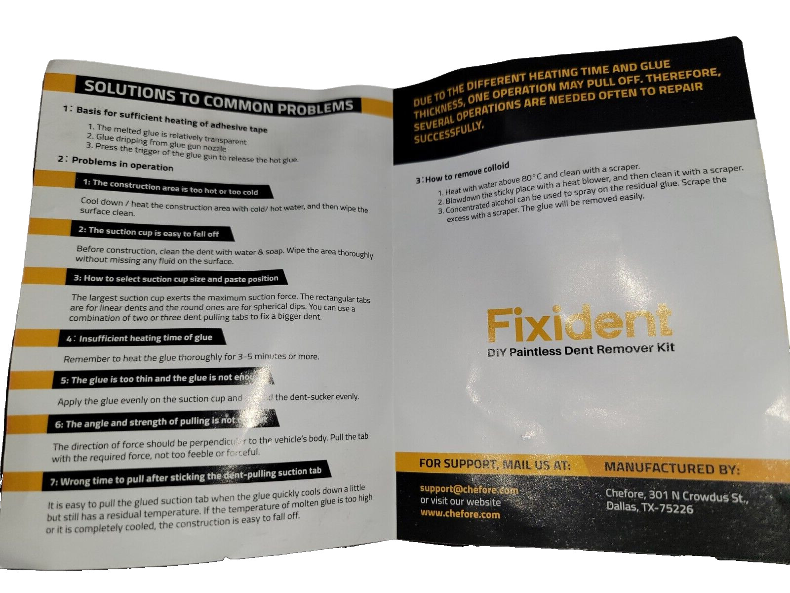 Fixident PDR Car Dent Remover Tool Kit Paintless Repair Hail Damage Puller Tabs