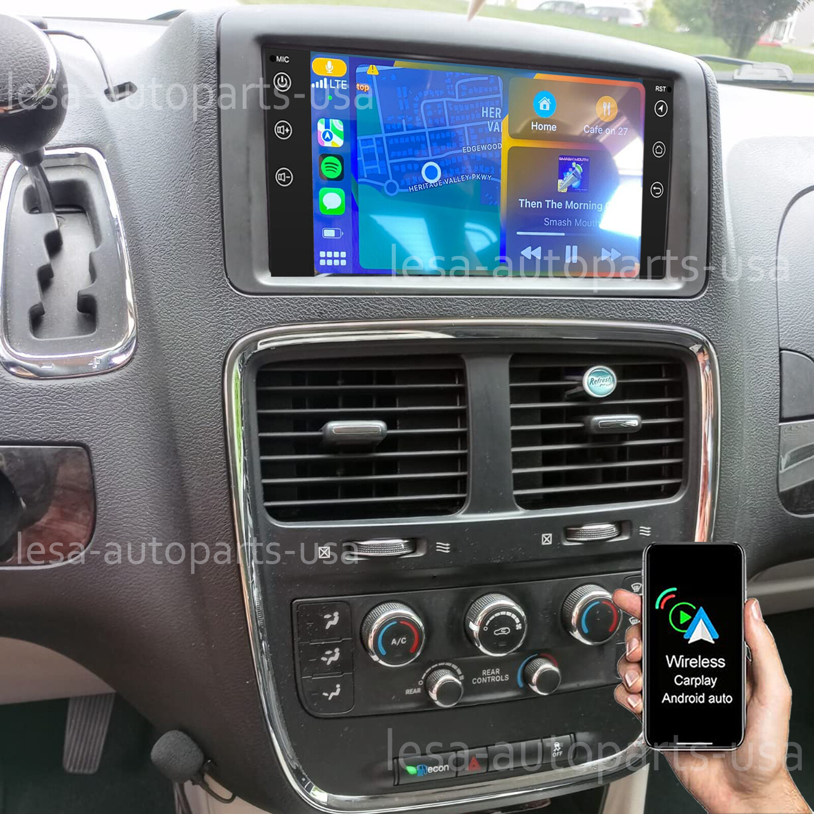 For Dodge Grand Caravan 2008-2020 Apple Carplay SWC Radio Android 13 GPS Stereo