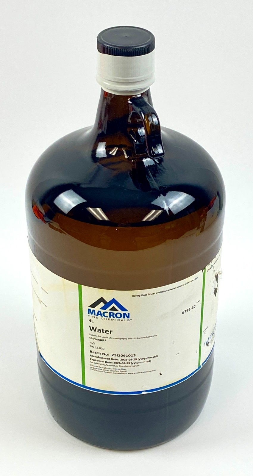 Macron 6795-10 ACS ChromAR Chromatography Grade Water 4L Laboratory