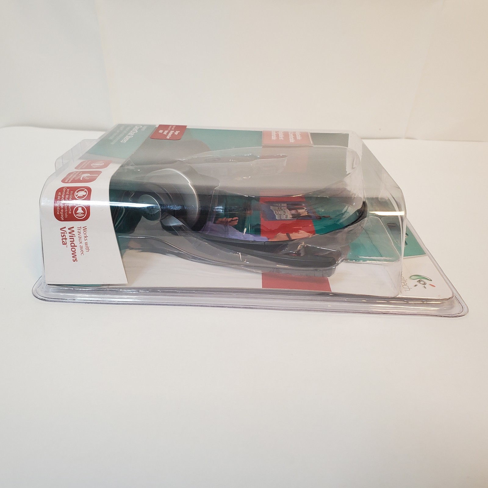Logitech ClearChat Stereo PC Headset w Rotating Microphone Volume Mute NOS