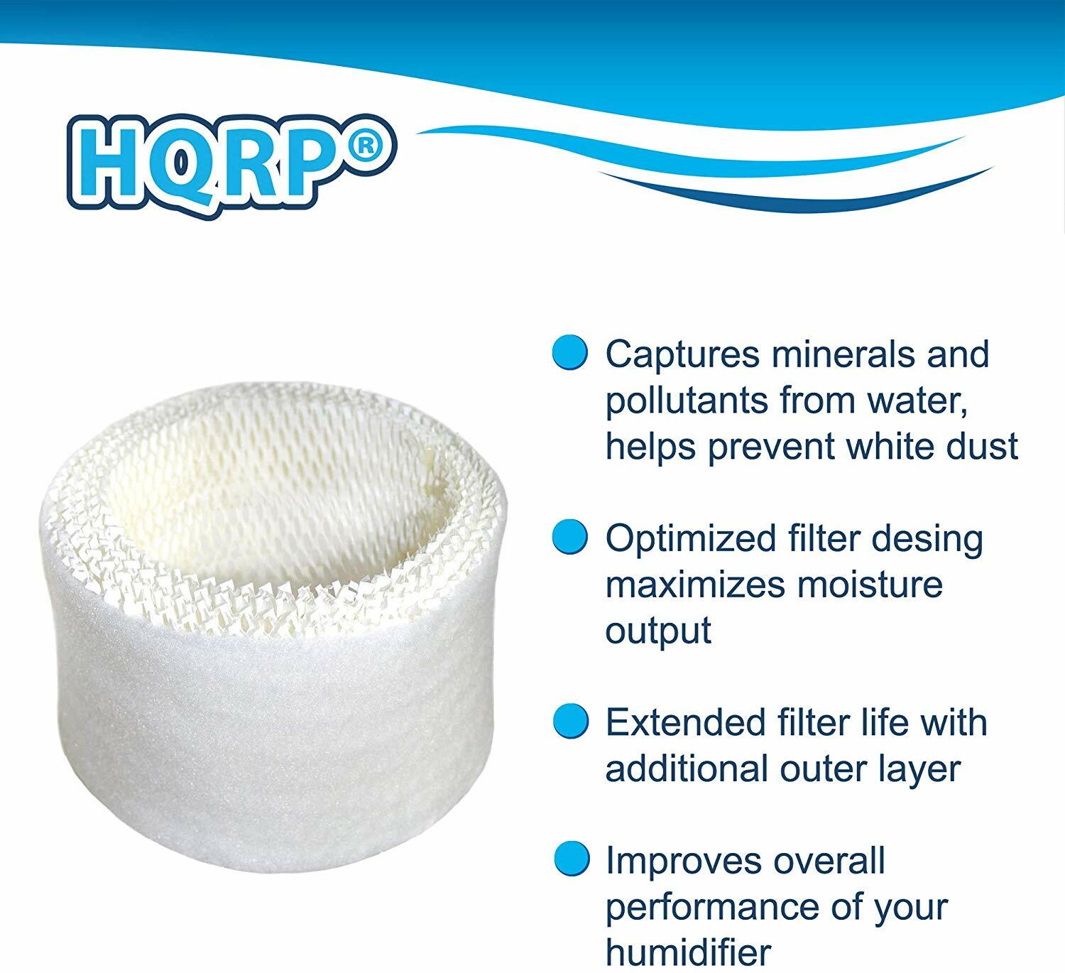 3-Pack HQRP Wick Filter for ReliOn Humidifier WA-8D Prefilter Replacement