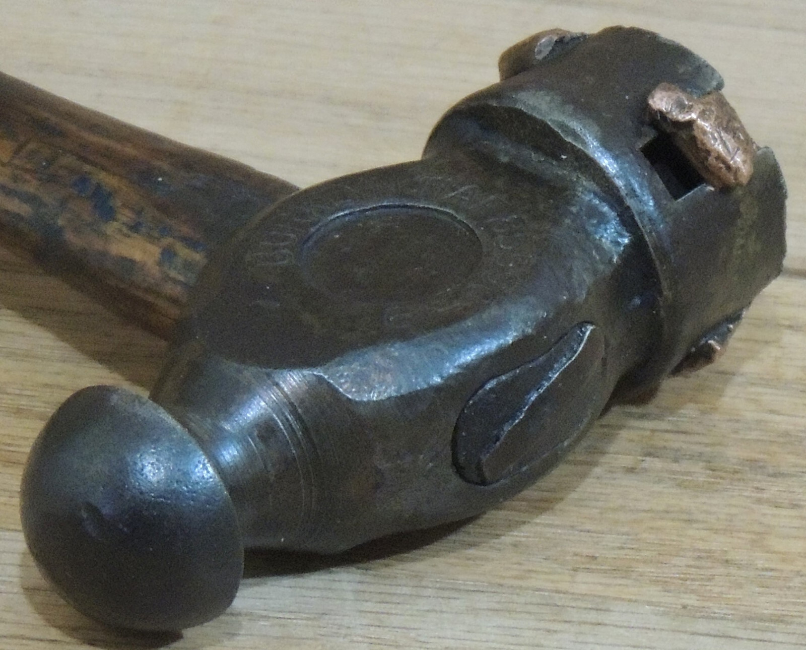 10 oz. BURKLYN NAF 85596-19 COPPER FACED BALL PEEN HAMMER-ANTIQUE HAND TOOL