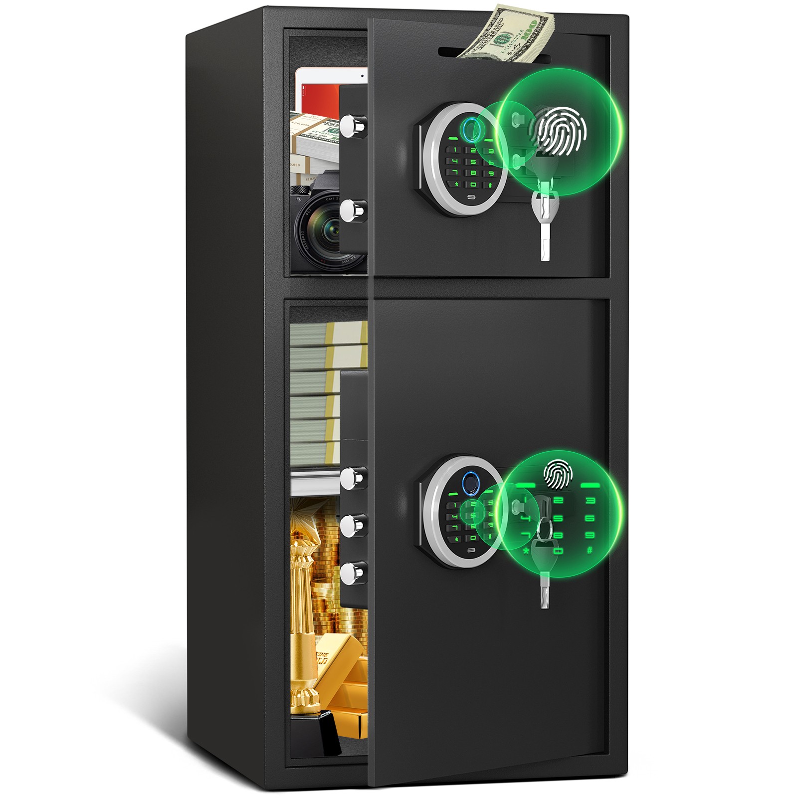 6.0 Cu Ft Large Home Safe Box, Digital Home Security Safe Box With Deposit Slot
