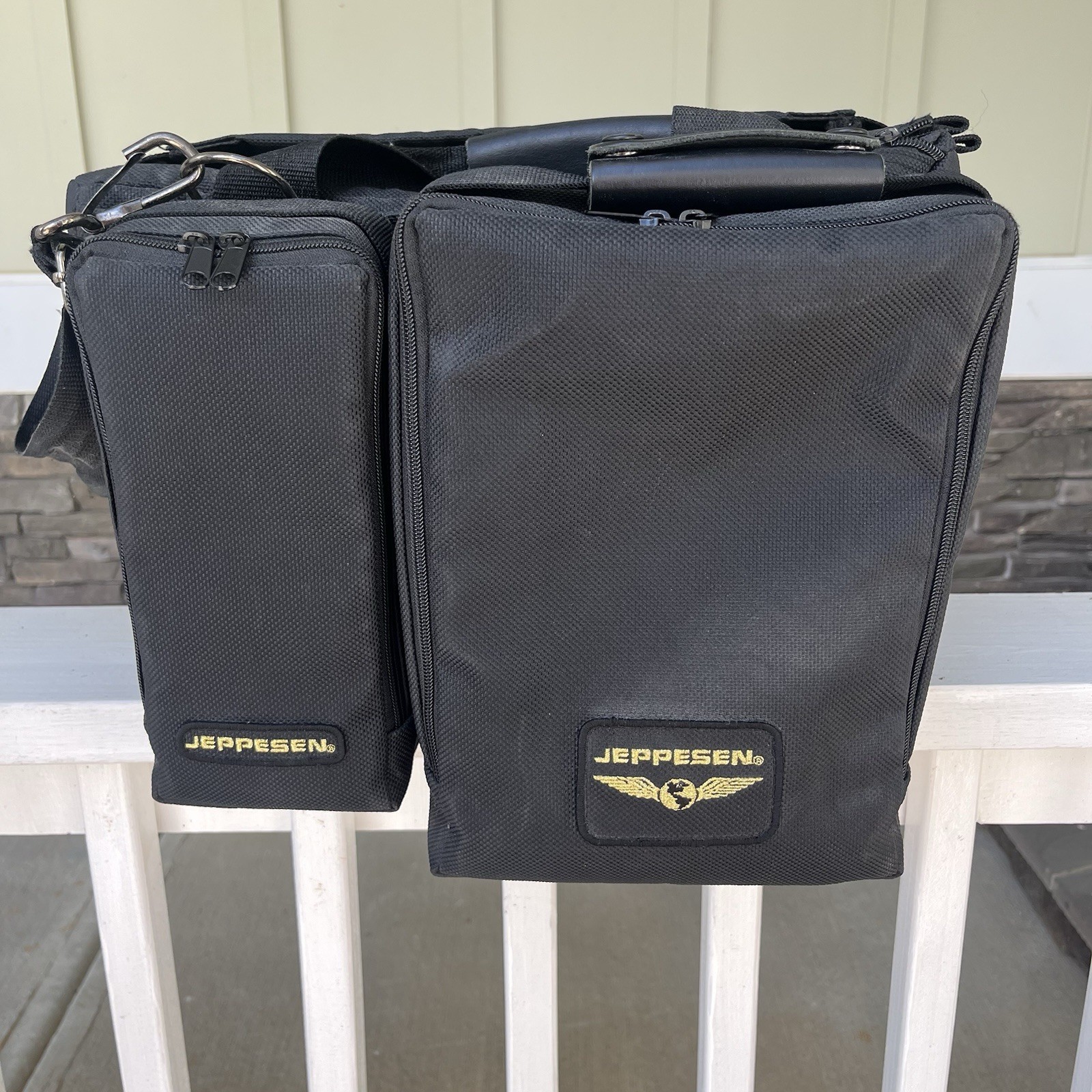 Jeppesen Aviator Pilot Flight Bag Modular Case With Shoulder Strap Black Nylon
