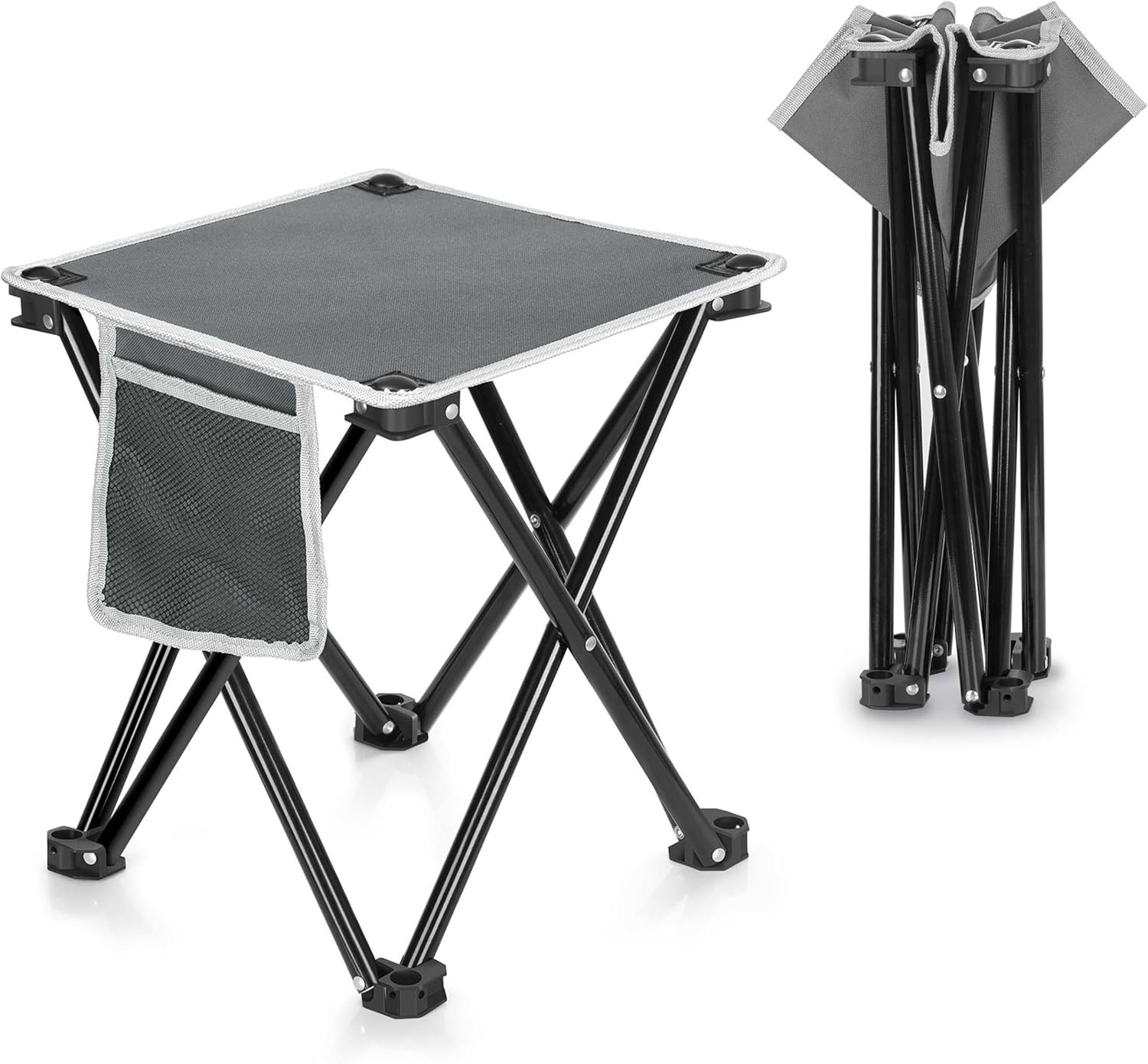 Triple Tree 2 Pack Folding Camping Stool, 13.8 Inch Small Portable Lightweight