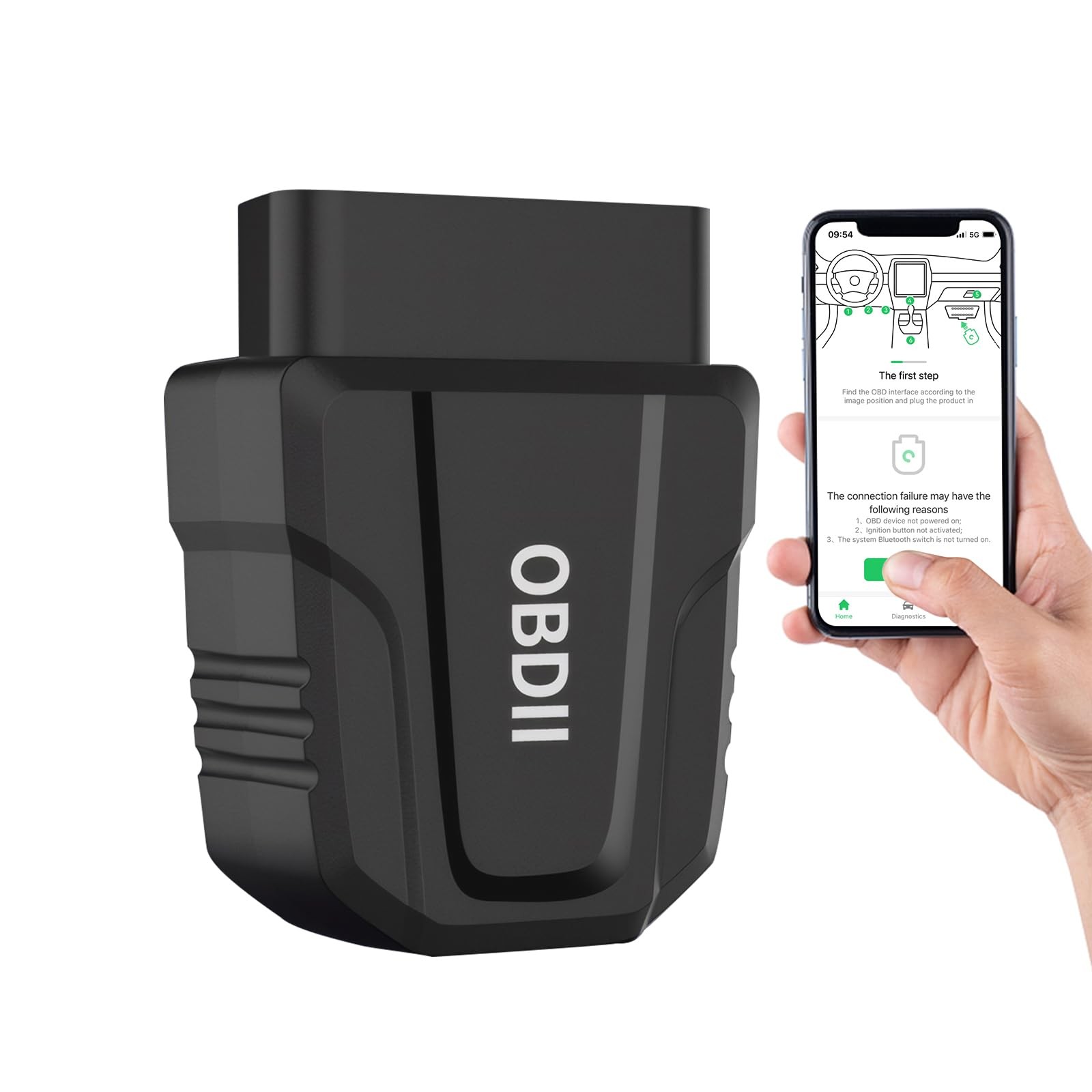 Cordless OBD2 Scanner Car Code Reader 5.4 Bluetooth Auto Diagnostic Scan Tool US