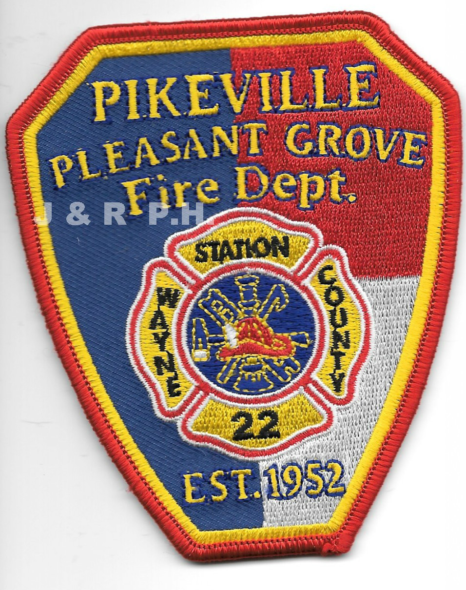 Pikeville - Pleasant Grove  Station-22  "1952", NC (3.5" x 4" size) fire patch
