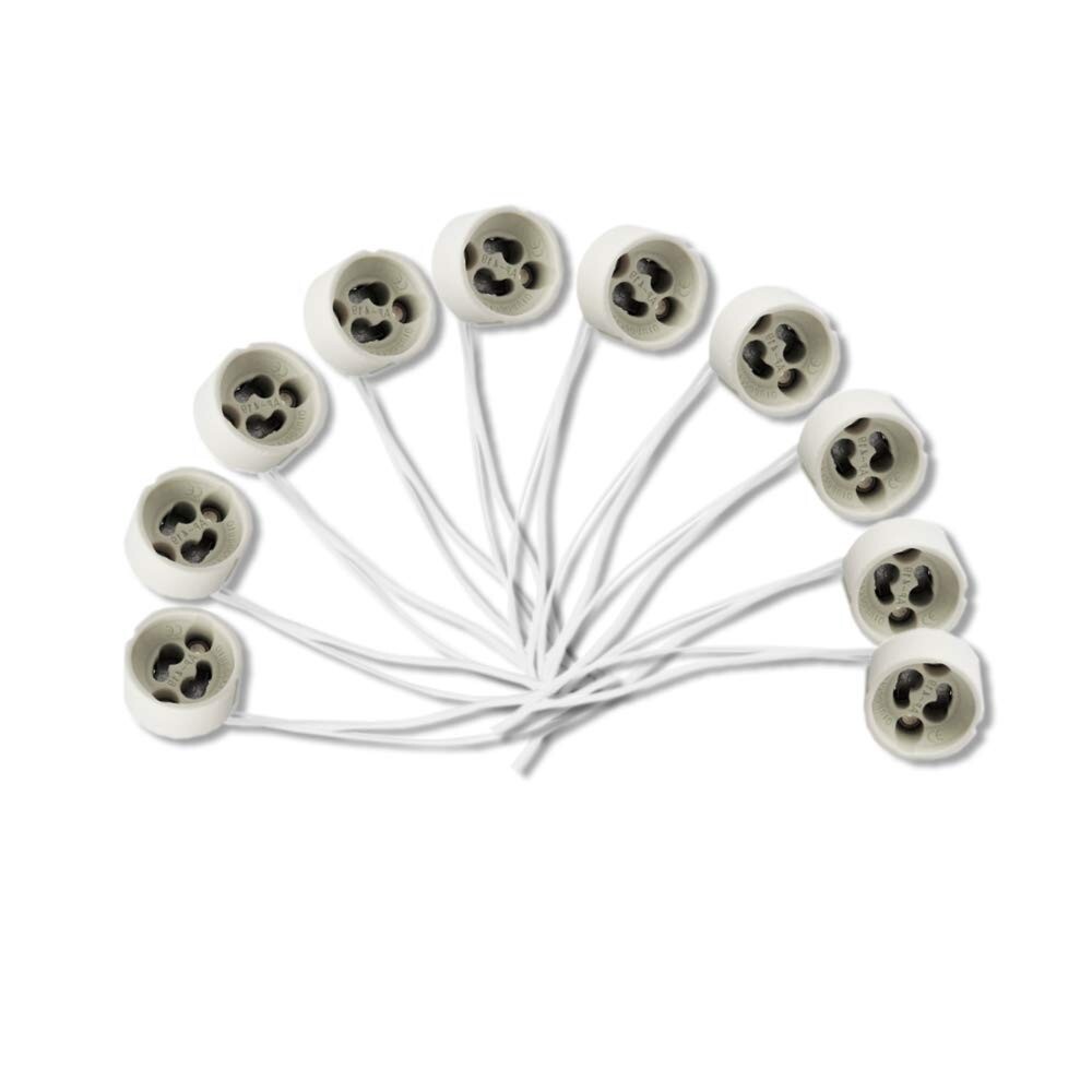 10 PCS - Wire Connection Socket Holder for GU10 LED Light or Hologen Light Bulb