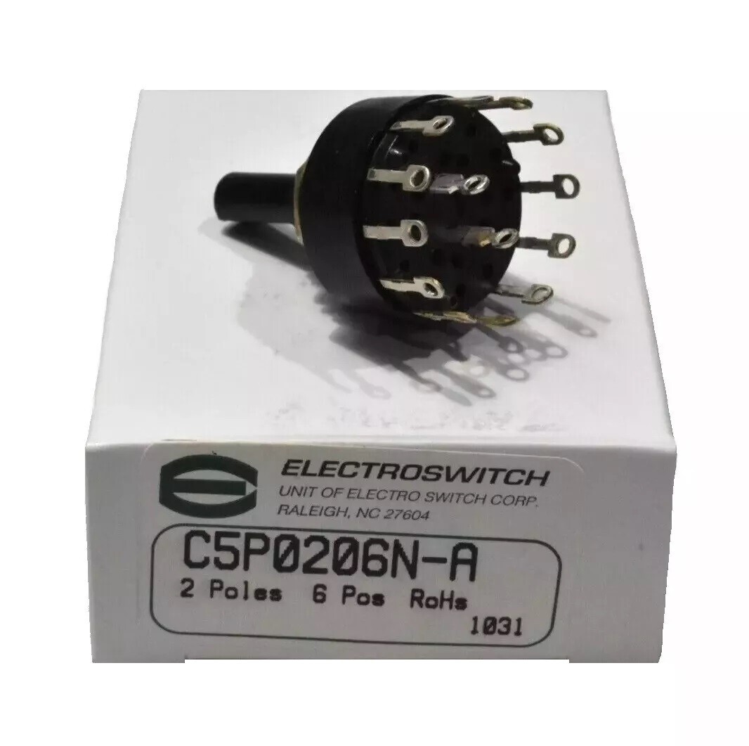 Electroswitch C5P0206N-A Rotary Switch 2 Pole, 6 Pos New
